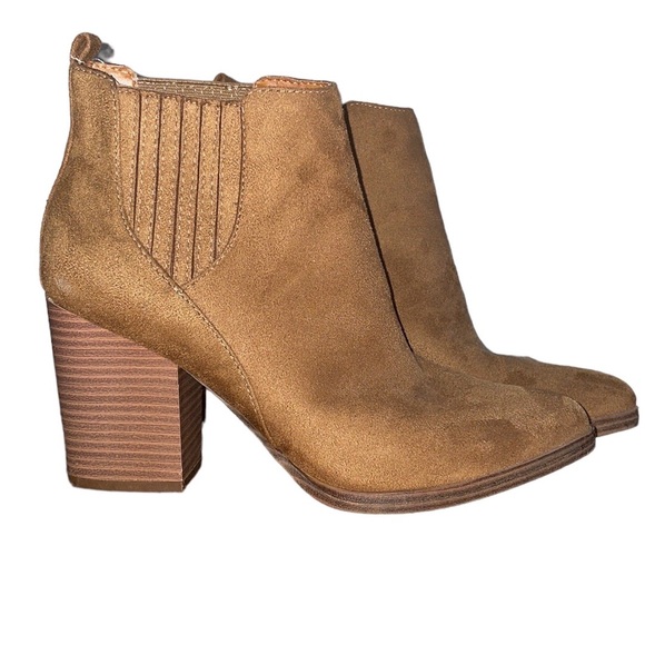A.N.A. A New Approach - Tan Faux Suede Block Heel Booties - Size 7 - Picture 4 of 10